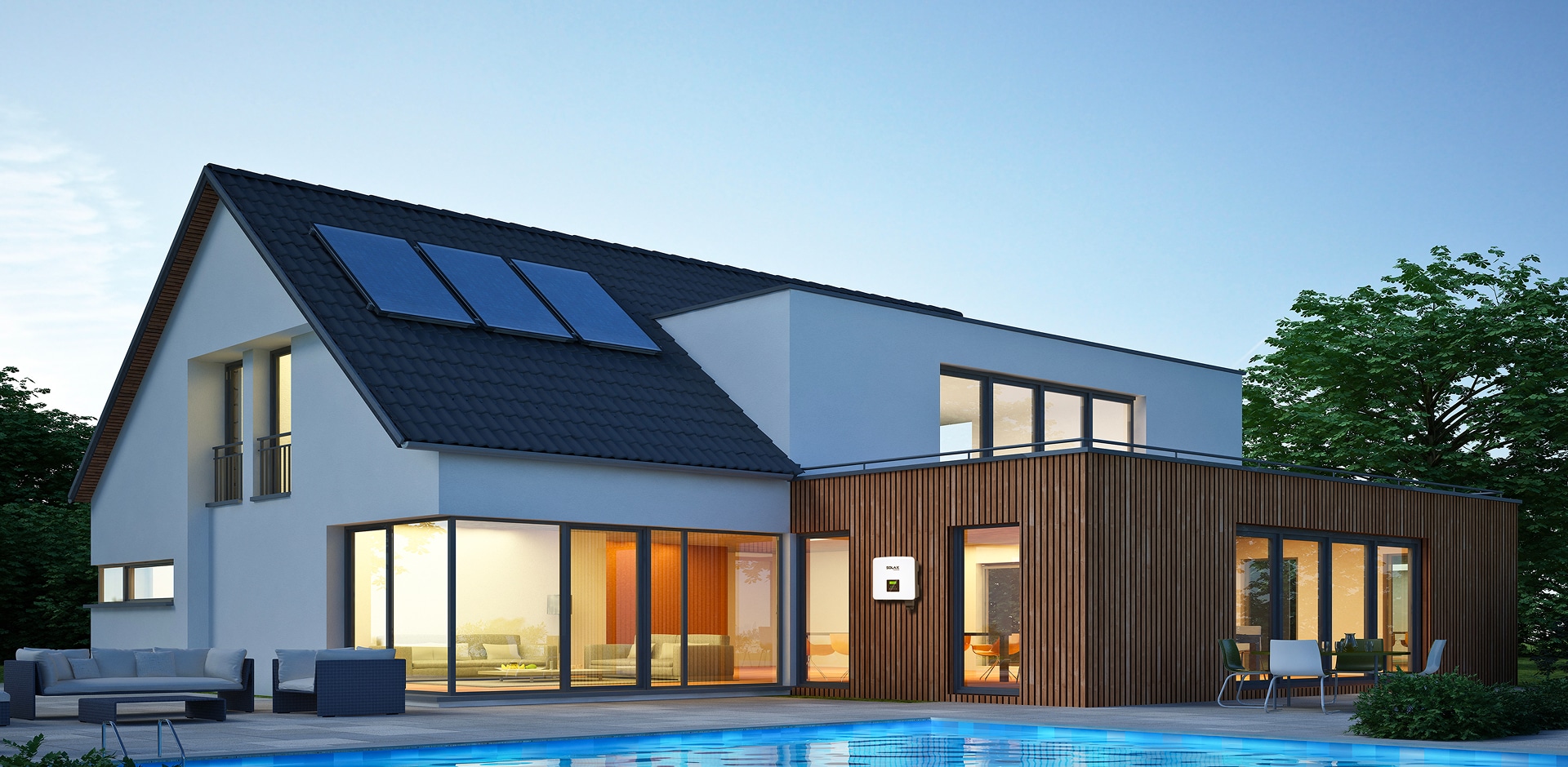 Bostadssolcellssystem för solenergiproduktion i hemmet