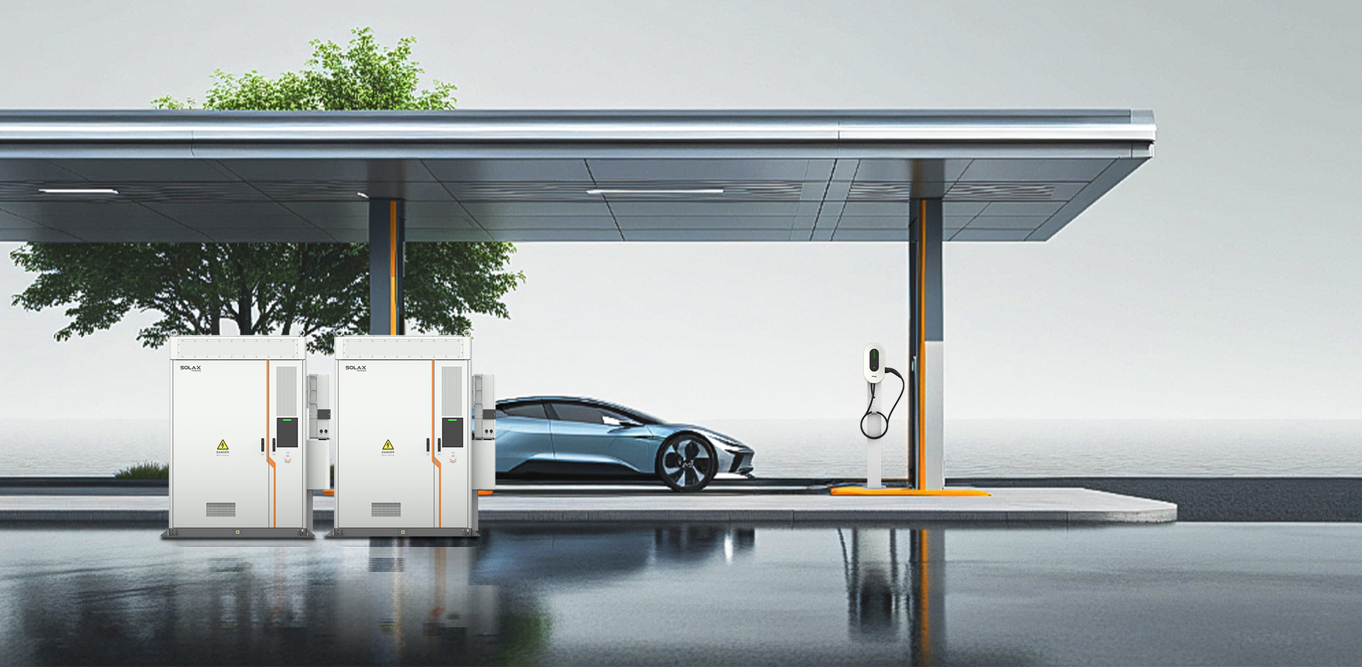Solax C&I PV och batterilagring med elbilsladdare för smart energianvändning